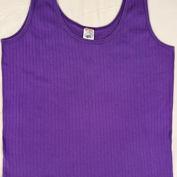 Fruit of the Loom Tops - Vintage Y2K Fruit of the Loom XL Purple Ribbed Tank Top 90s USA MADE Pre-Shrunk